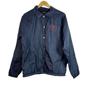 Brixton Mens Blue Button Down Windbreaker Jacket Size S
